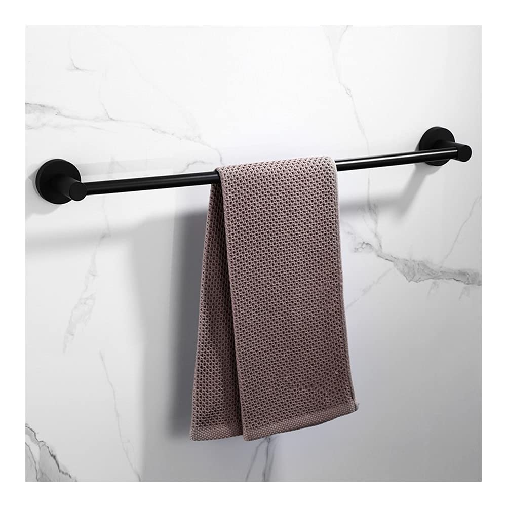 Porte-serviettes rond CRODY en aluminium d'espace au design épuré noir mat
