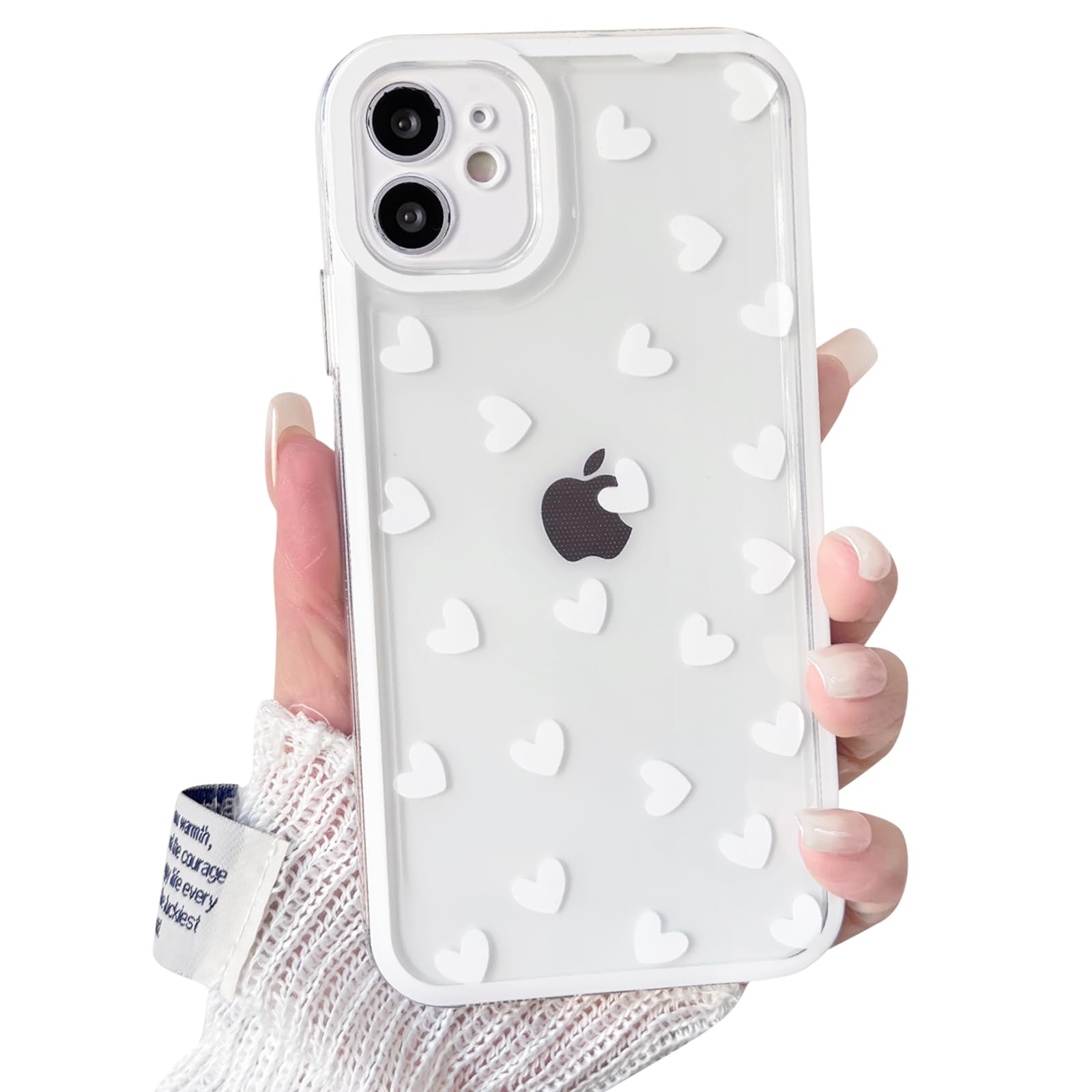 NITITOP Hülle Für IPhone 15 Plus – Durchsichtig Mit Herz-Muster, Stoßfest & Aus Weichem TPU