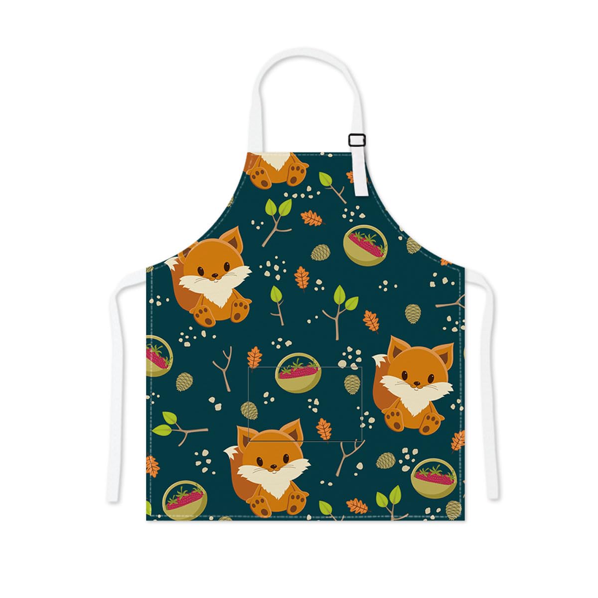 Winsation Fox Kids Apron with Pocket, Adjustable Toddler Apron for Cooking Baking Painting Gardening for Kids Age 6-12 โ image 1
