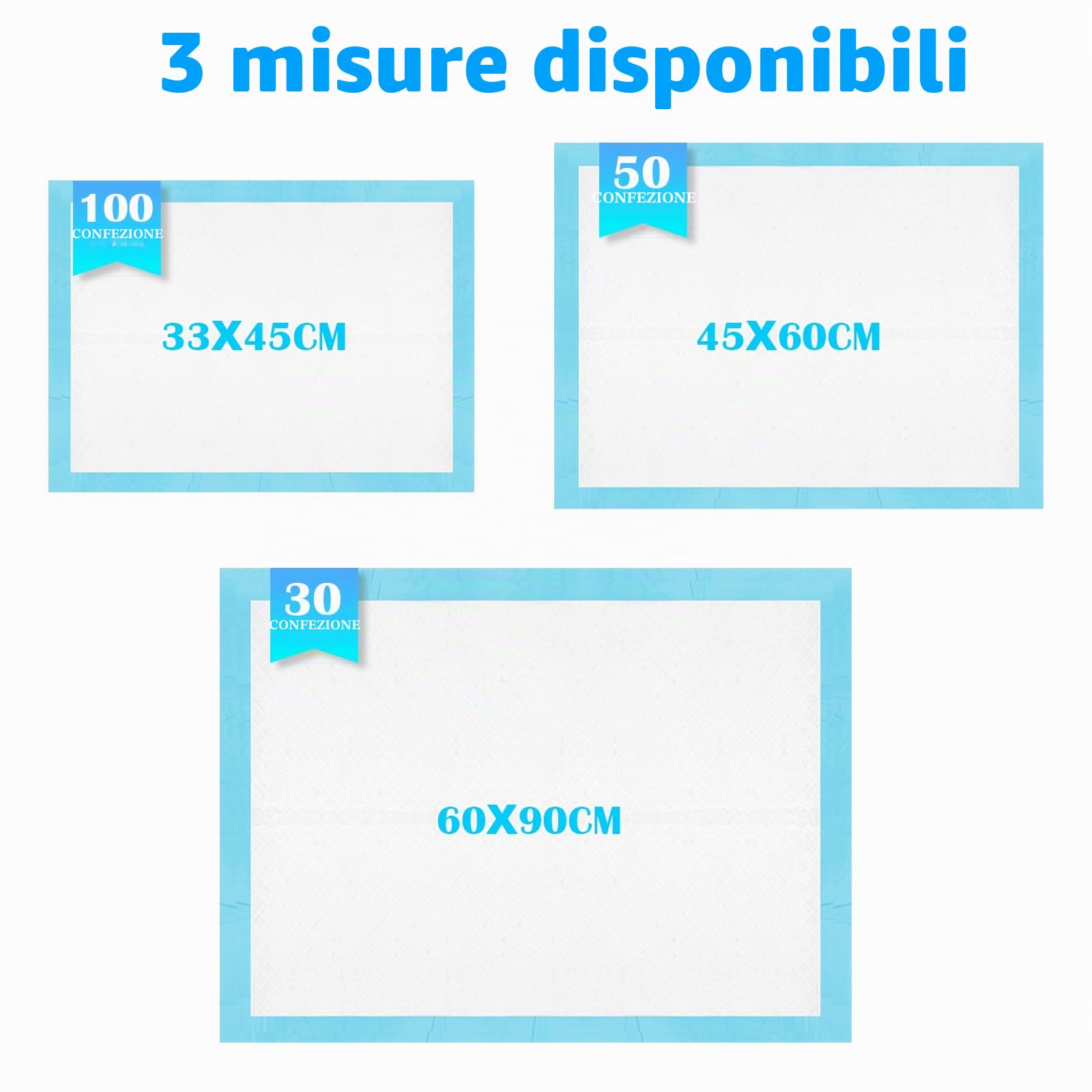 100 pezzi Traverse Neonato Fasciatoio Monouso, 33 x 45 cm Getta e Getta Multiuso Panni Assorbenti Monouso, Traversine Pannolini Bambino Traspirante Morbido Impermeabile