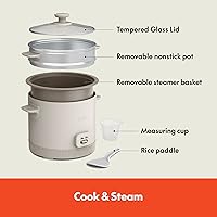 Vista 3 de bella 16 Cup Rice Cooker with Steamer, Dishwasher Safe Steaming Basket, Rice Paddle and Measuring Cup, Removable Nonstick Cooking Bowl, Automatic