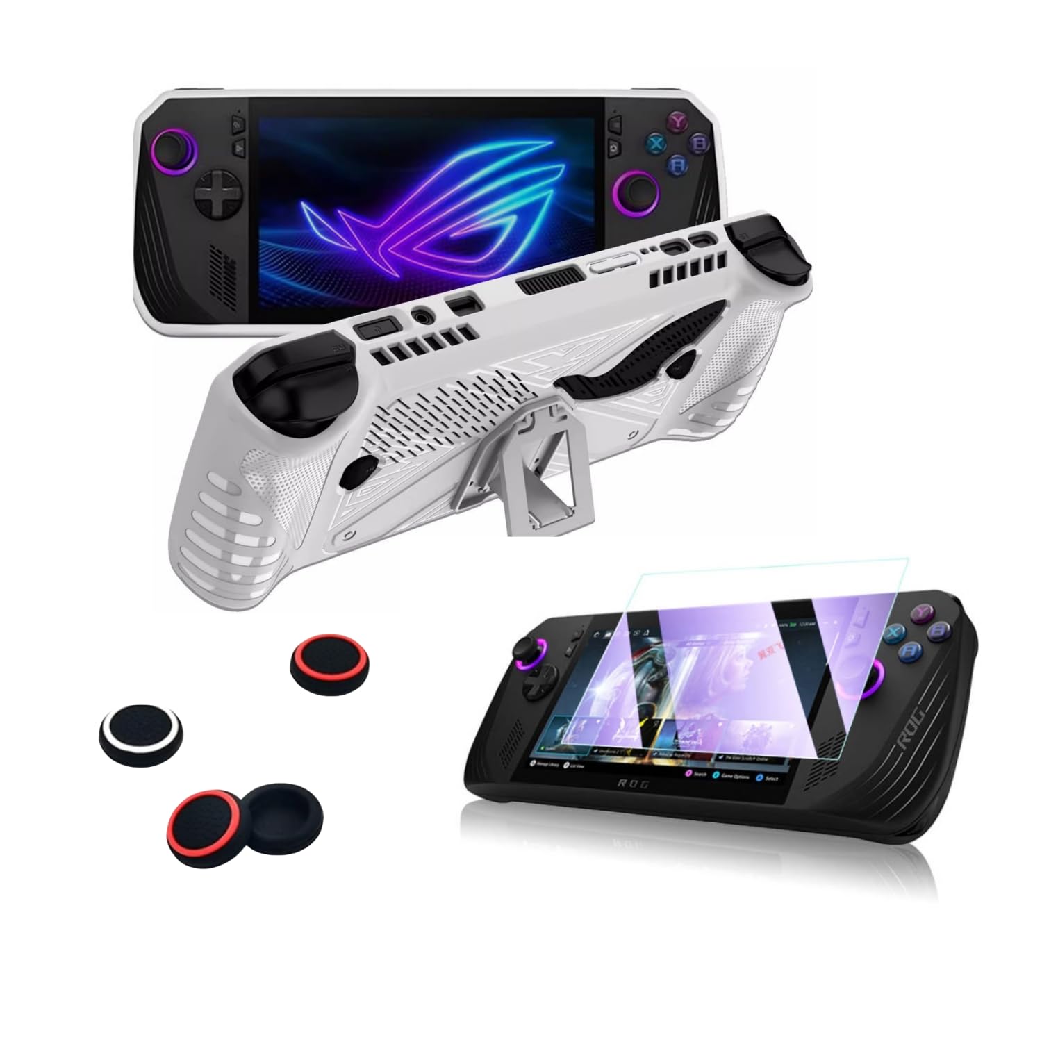 Amazon.co.jp: ASUS ROG Ally X用保護キット、スタンド付きTPUケース