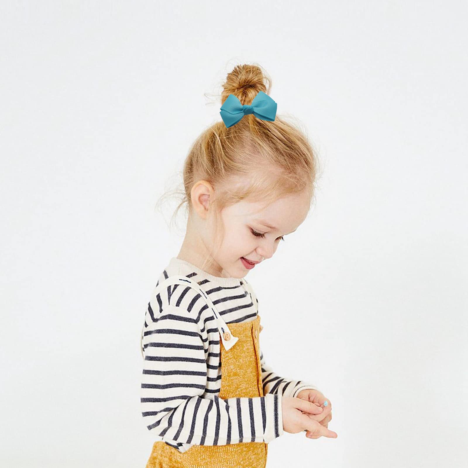 Lot de 50 mini nœuds élastiques pour cheveux de petite fille 4,5