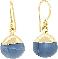 Vista 107 de Gempires - Pendiente de gancho de pera natural, pendiente de meditación, joyería hecha a mano, regalo para ella Yaxaite