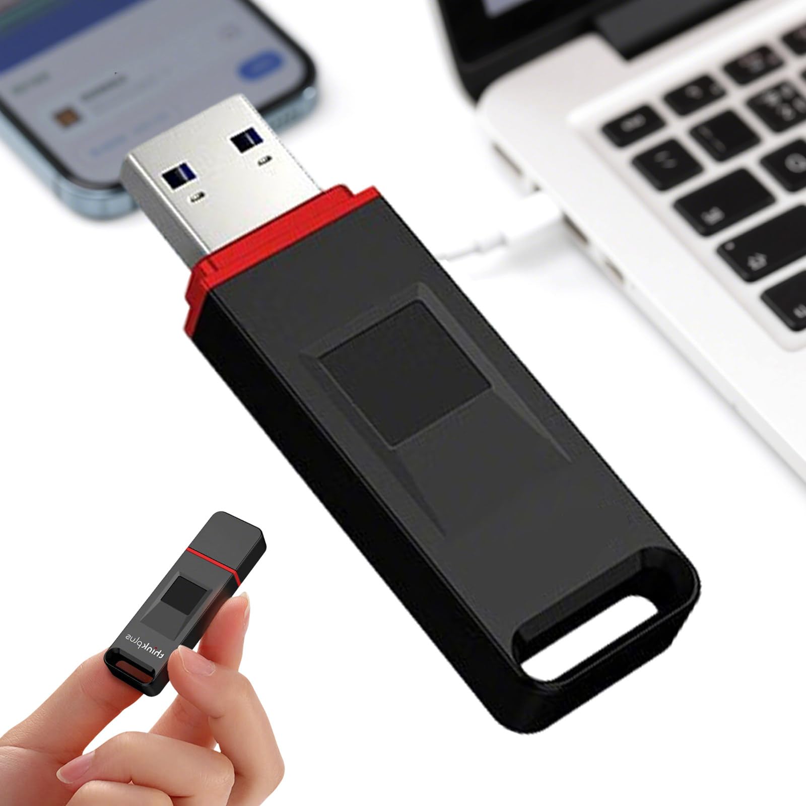Pendrive USB z funkcją odblokowywania odciskiem palca 32 GB, 64 GB, 128 GB, 256 GB, szyfrowany, kompatybilny z wieloma interfejsami, szybka identyfikacja 256GB