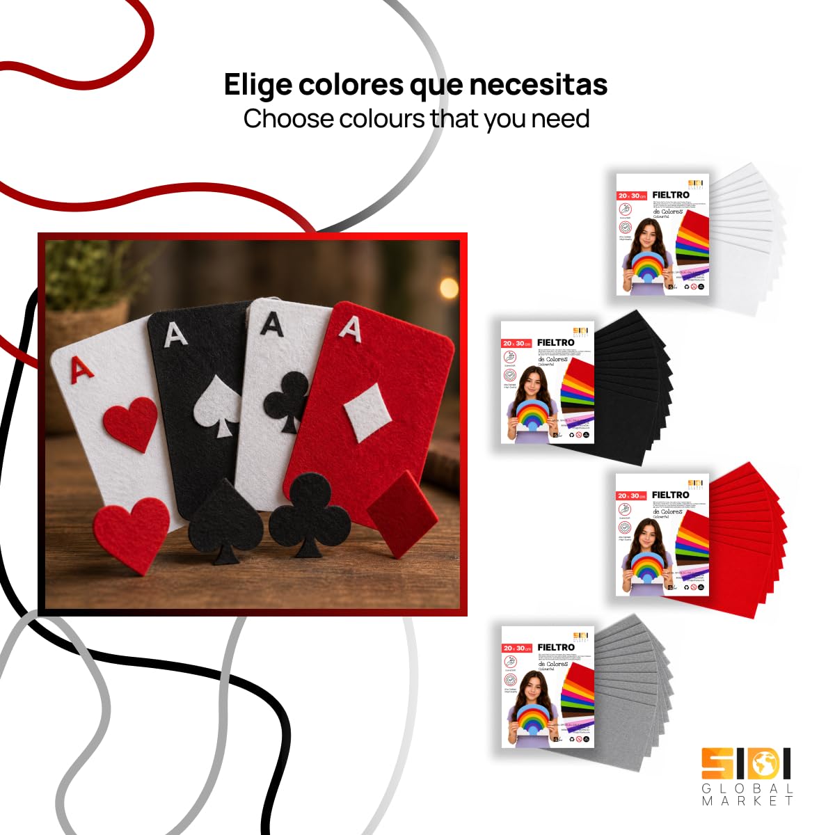 SIDI Fieltro Verde Oscuro 40 Láminas 40x30 Tela Manualidades DIY