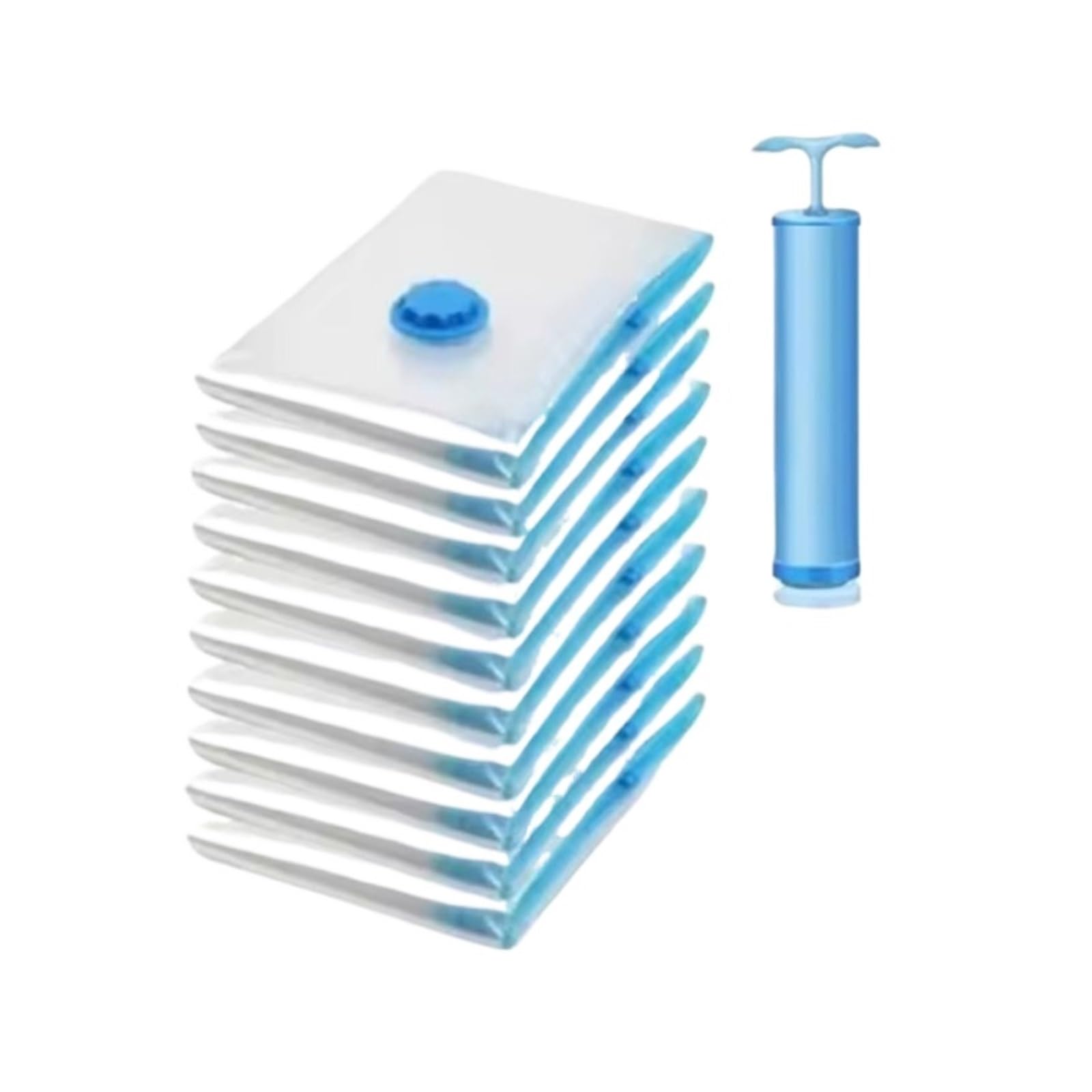 10Pcs Quilt Transparent Vacuum Bags Thickened Compression Storage With Manual Pump For Travel