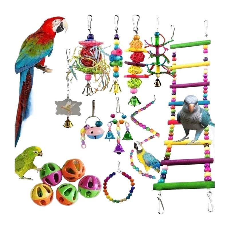 Juguetes for pájaros enjaulados: juguetes for pájaros en busca de comida for periquitos, juguetes for pájaros, juguetes for cacatúas, juguetes for pájaros en busca de comida for pájaros(15Pcs)