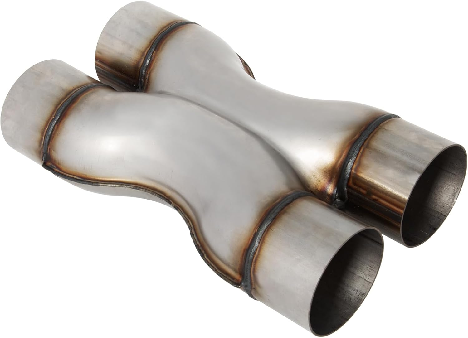 Universal Exhaust X Pipe,3 Inch Exhaust X Pipe, 3" Inlet 12" Long Stainless Steel Crossover X Tube Exhaust Tip (3")