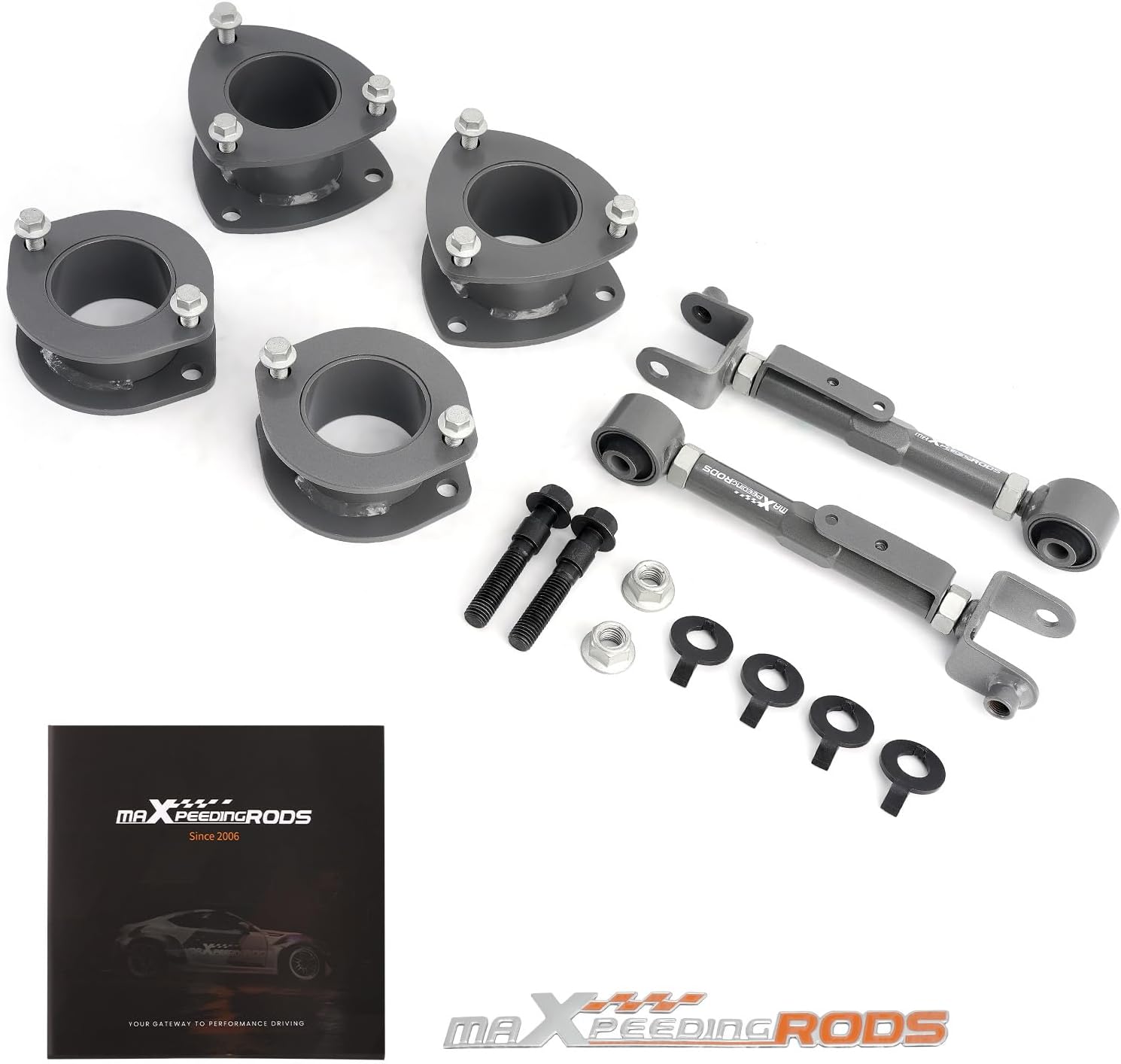maXpeedingrods 2.5” Front & 3” Rear Lift Kit w/Adjustable Camber Arm for Honda CR-V 4WD 2002-2006, Lift Leveling Kit Rear Control Arm