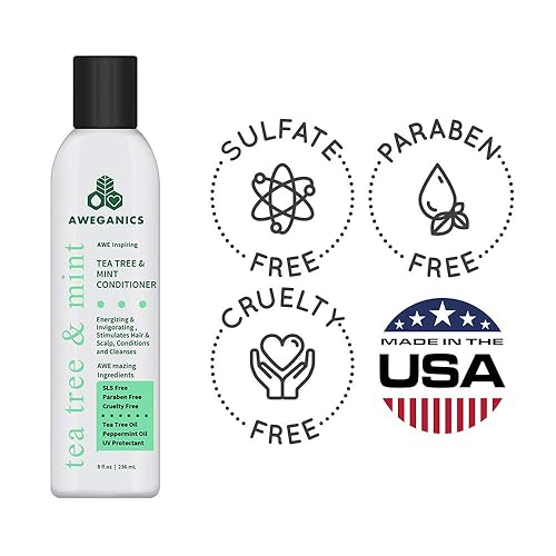 Miniatura 4 de Acondicionador de menta de árbol de té – Acondicionadores revitalizantes de aromaterapia inspiradores – refrescante, limpiador, hidratante – SLS,