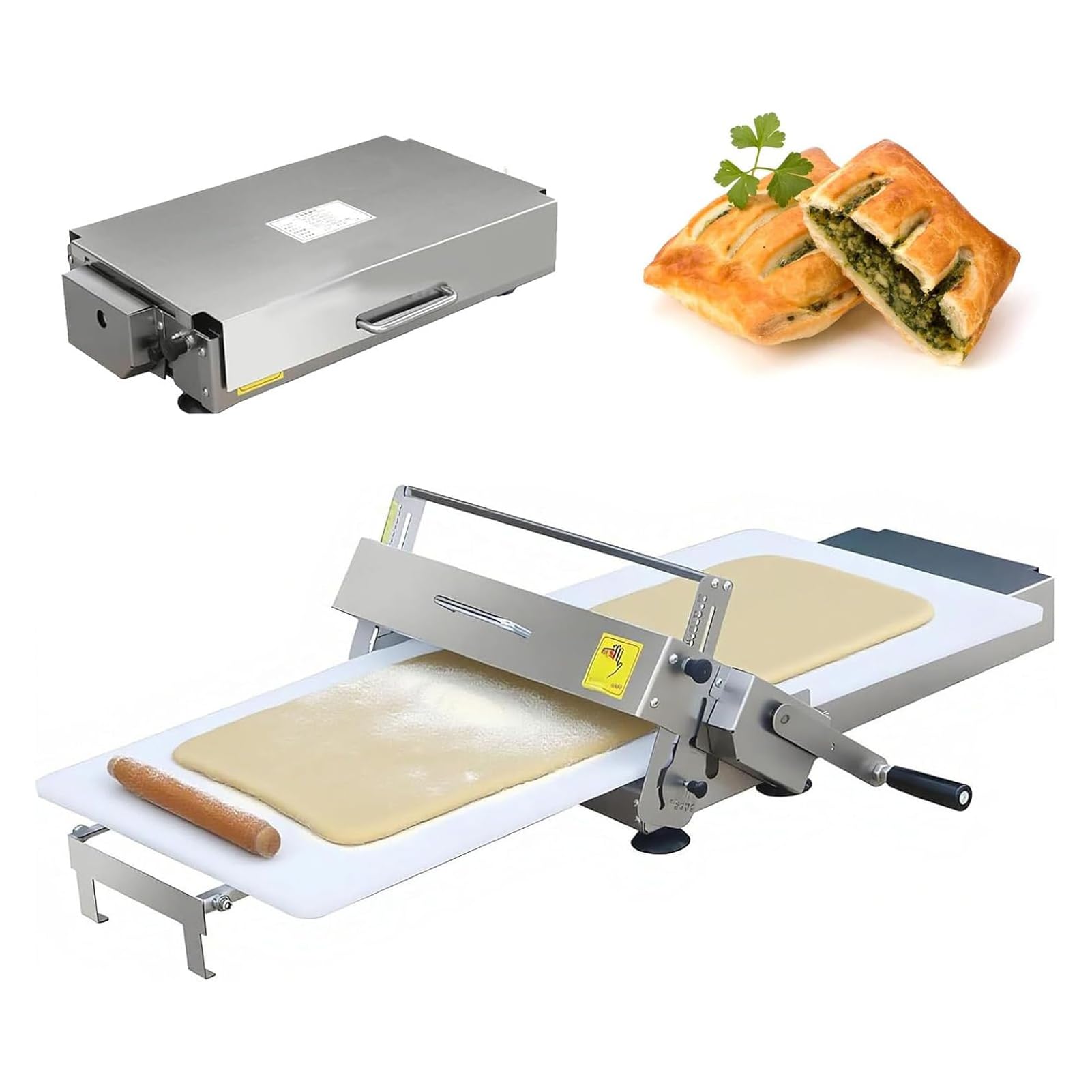 Sfogliatrice per pasta, pieghevole, in acciaio inox, antiaderente, per cuocere ravioli, cornetti, pizza, design compatto