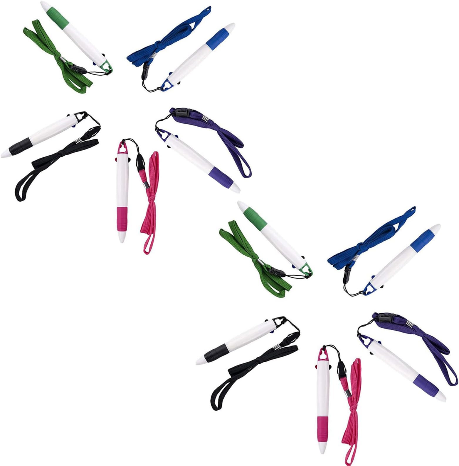 smttw Neck Pens in a Rope Retractable Pen on Lanyard 2 Color Ink Ballpoint Pen with Chain for Nurses Students, Office School Home Supplies (10 Pack)