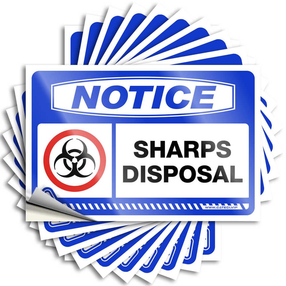 Vintage, Decal Window Notice Sharps Disposal | Tiki Birthday(12X18CM)