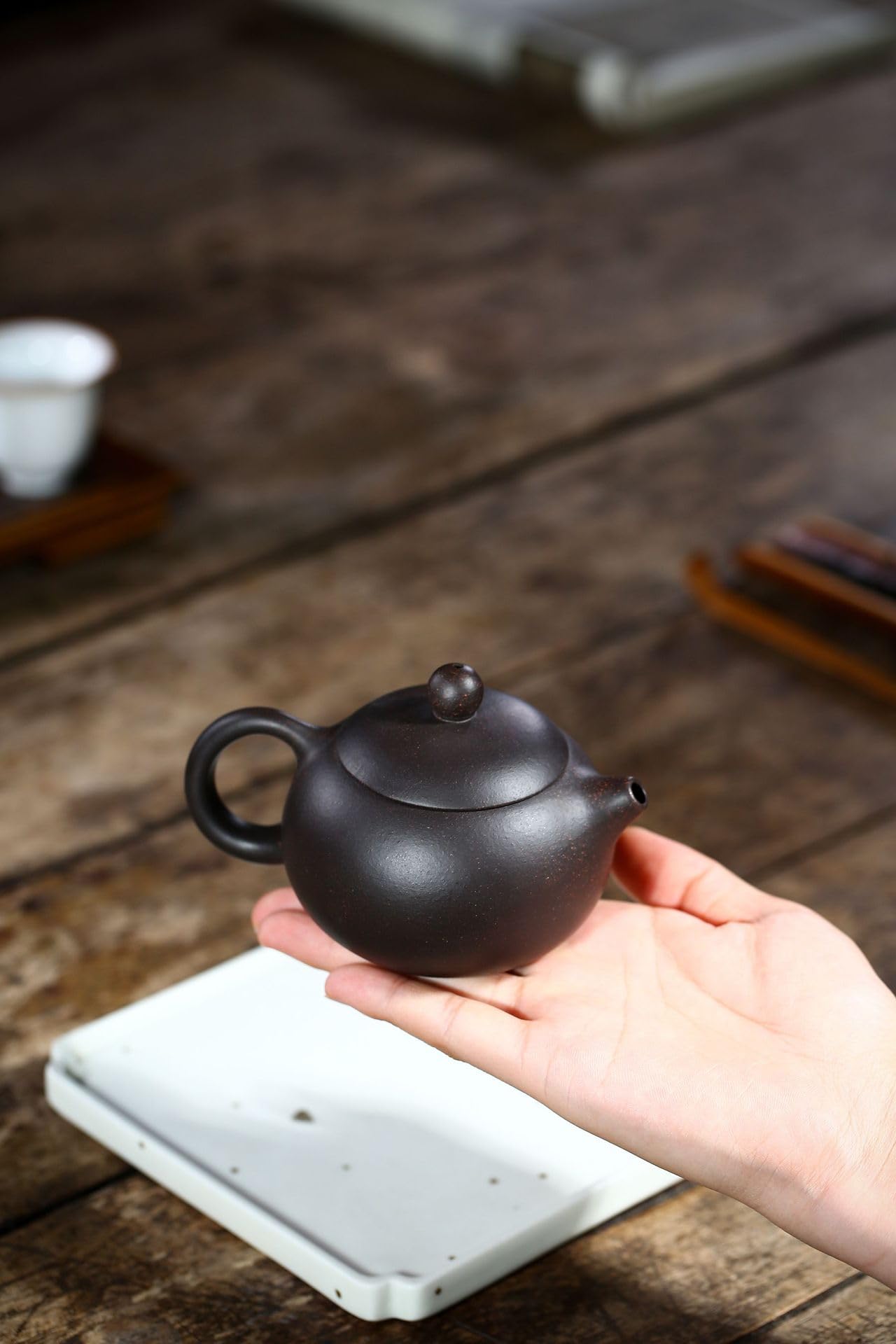 Tetera china Yixing auténtica arena negra Heijingang té Xishi ollas con bolsa de cuerda (s mini)