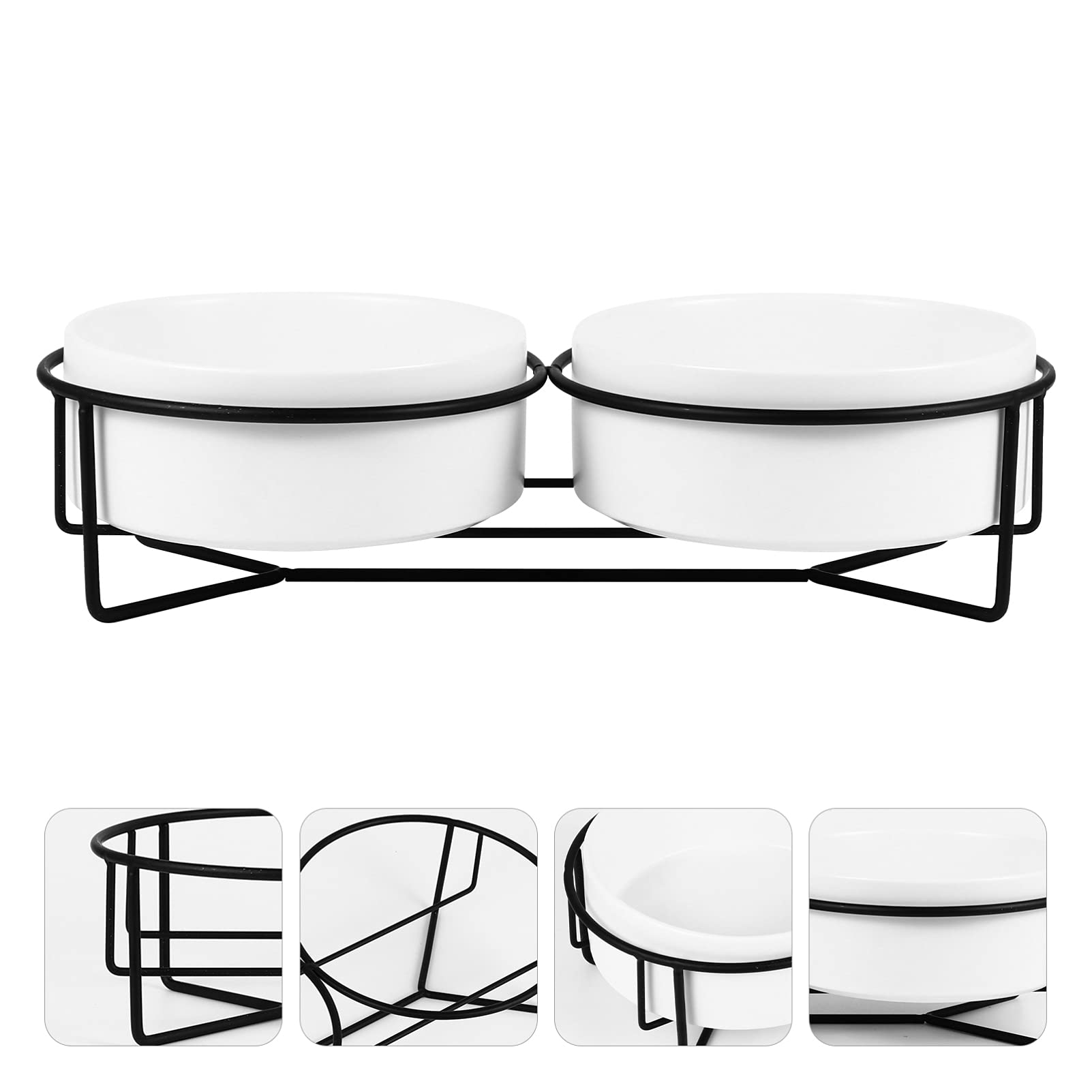 FRCOLOR 1set Ciotole Ceramica Per Cani e Gatti Con Supporto Antiscivolo Mangiatoie Per Animali Domestici Facili Da Pulire e Stabili Design Elegante