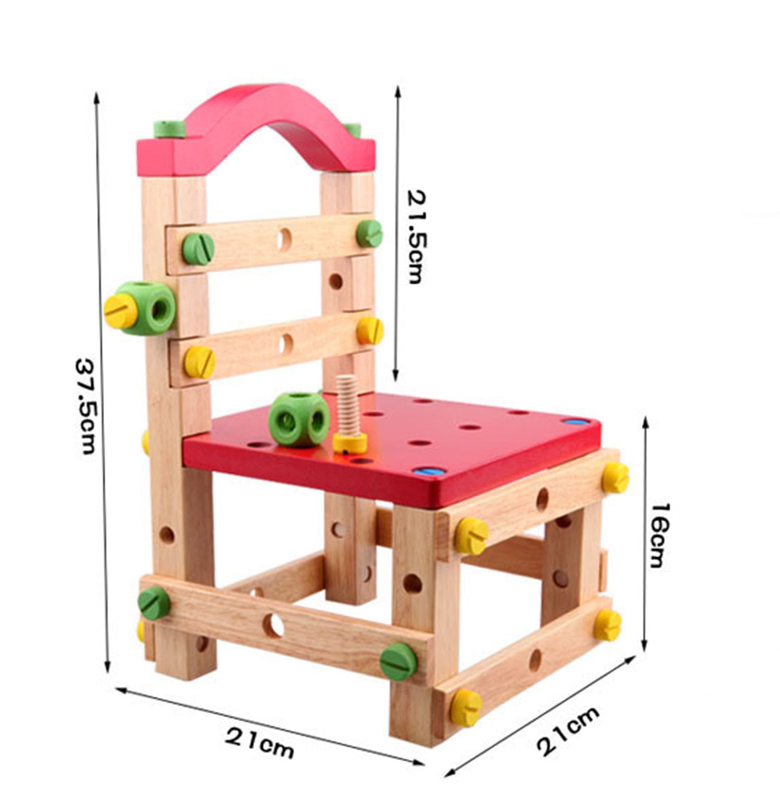 Holz-Multifunktions-Werkbank-Spielzeug, DIY-Montagestuhl für Kinder mit Werkzeugen für Kleinkinder