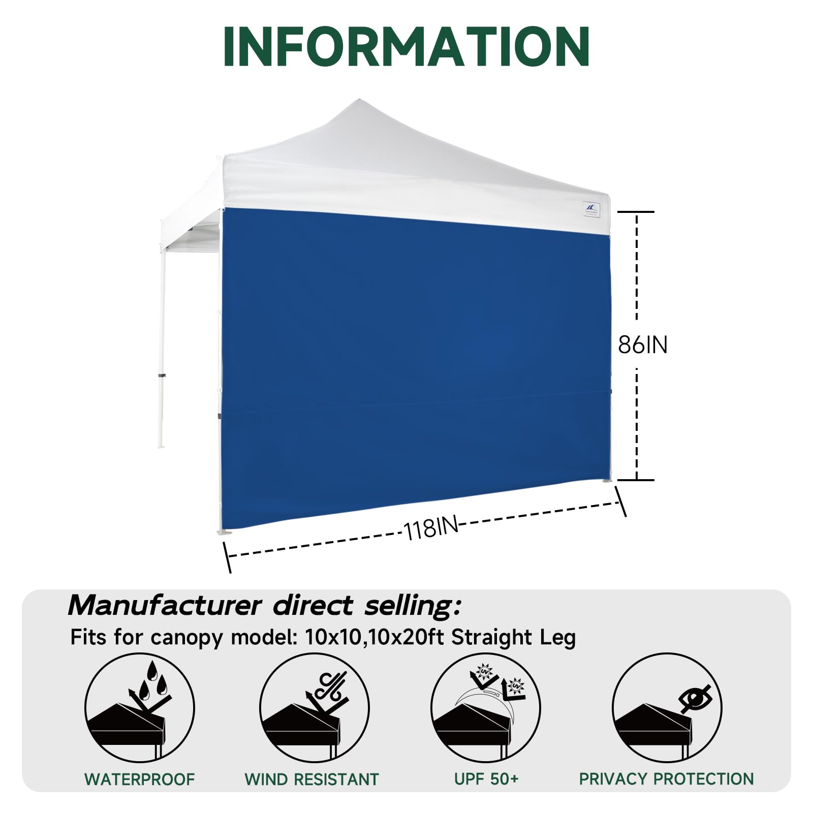 Inlun Outdoor Seitenwände Für Pop-Up-Baldachin 10x10 Fuß – 3-teiliges Set Aus Wasserfestem 300D Polyester