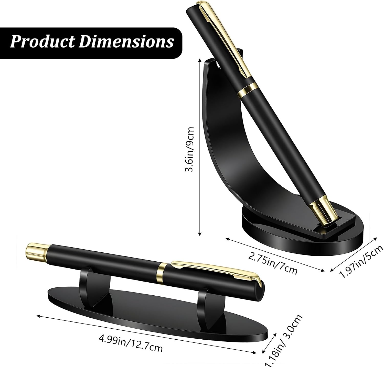 2Pcs Acrylic Pen Display Stand, Black Acrylic Single Pen Holder Fountain Pens Holder Paintbrush Drying Rack for Home Office image 2