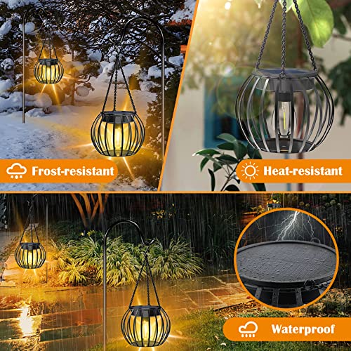 Ubright Solar Outdoor Lights Upgraded Hanging Solar Lantern Metal Solar Lights Outdoor Waterproof Lanterns Decorative Outdoor Lights Solar Powered Tree Lantern For Garden Yard Patio Pathway, 2 Pack #TOP4