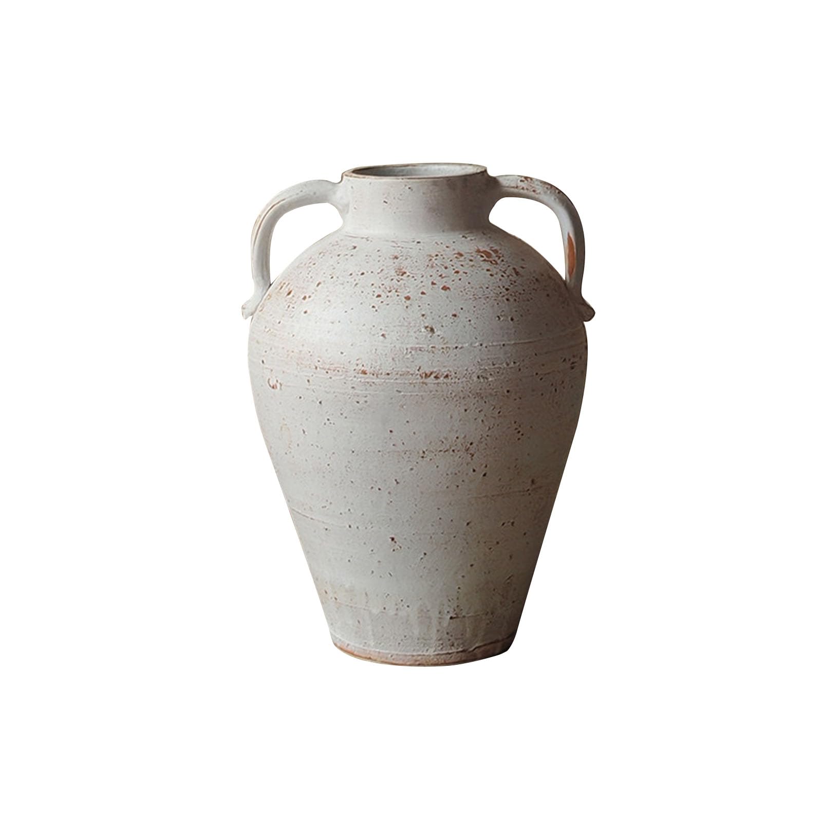 Countertop White Vase, Simple Vintage Vase, Decoration for Office, Study, Company, Dining Table, Ceramic, Height 17CM To 30CM(Size:H30CM,Color:White J)