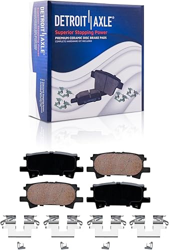 Miniatura 6 de Detroit Axle - Kit de frenos para Toyota Highlander 2004 2005 2006 2007 Frenos de disco perforados y ranurados Rotores Pastillas de freno de