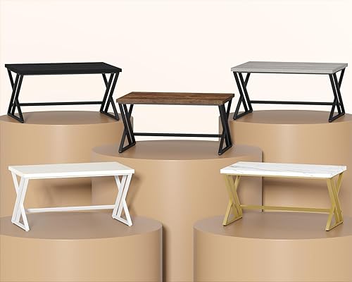 Miniatura 43 de LVB Escritorio negro, escritorio moderno para computadora de escritura para juegos para oficina en casa, mesa de computadora de estudio de madera de