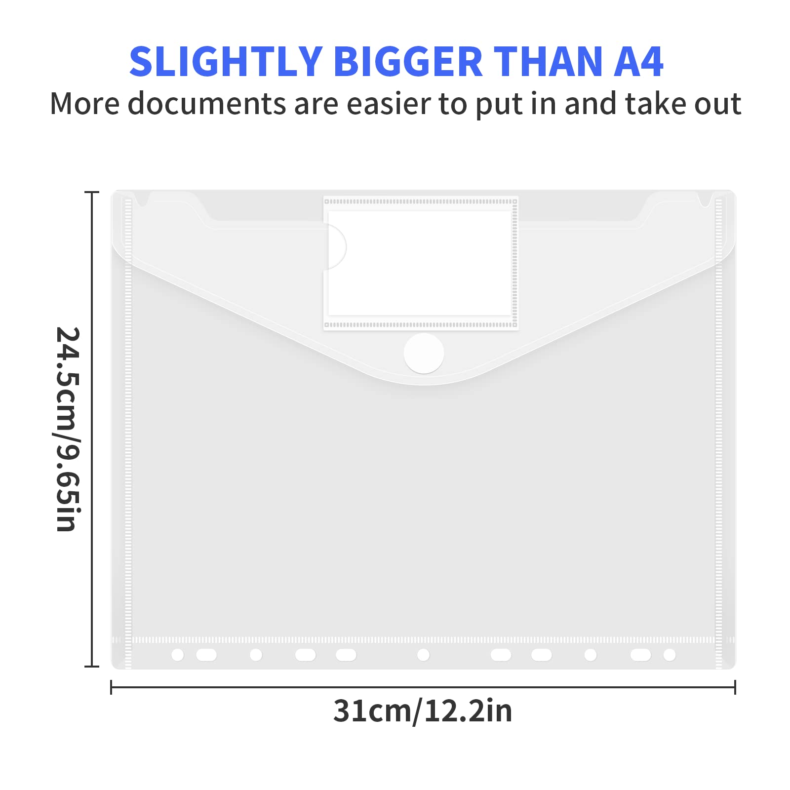 Lot De 48 Pochette Plastique A4, Imperméables Chemise Plastique A4 Avec