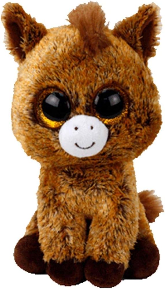 TY 36842 Horse Beanie Boo's Harriet Pferd mit Glitzeraugen, 15 cm, Braun