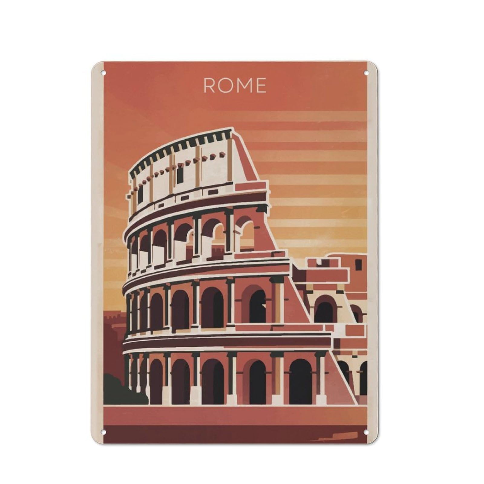 Rome Colosseum Retro-style Tin Sign 40x30cm for Guest Room Or Hallway, for An Autumn Update to Guest Room And Hallway