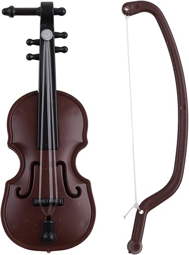 zuarfy Mini violines ornamento modelo de violines miniatura con soporte para caso casa de muñecas