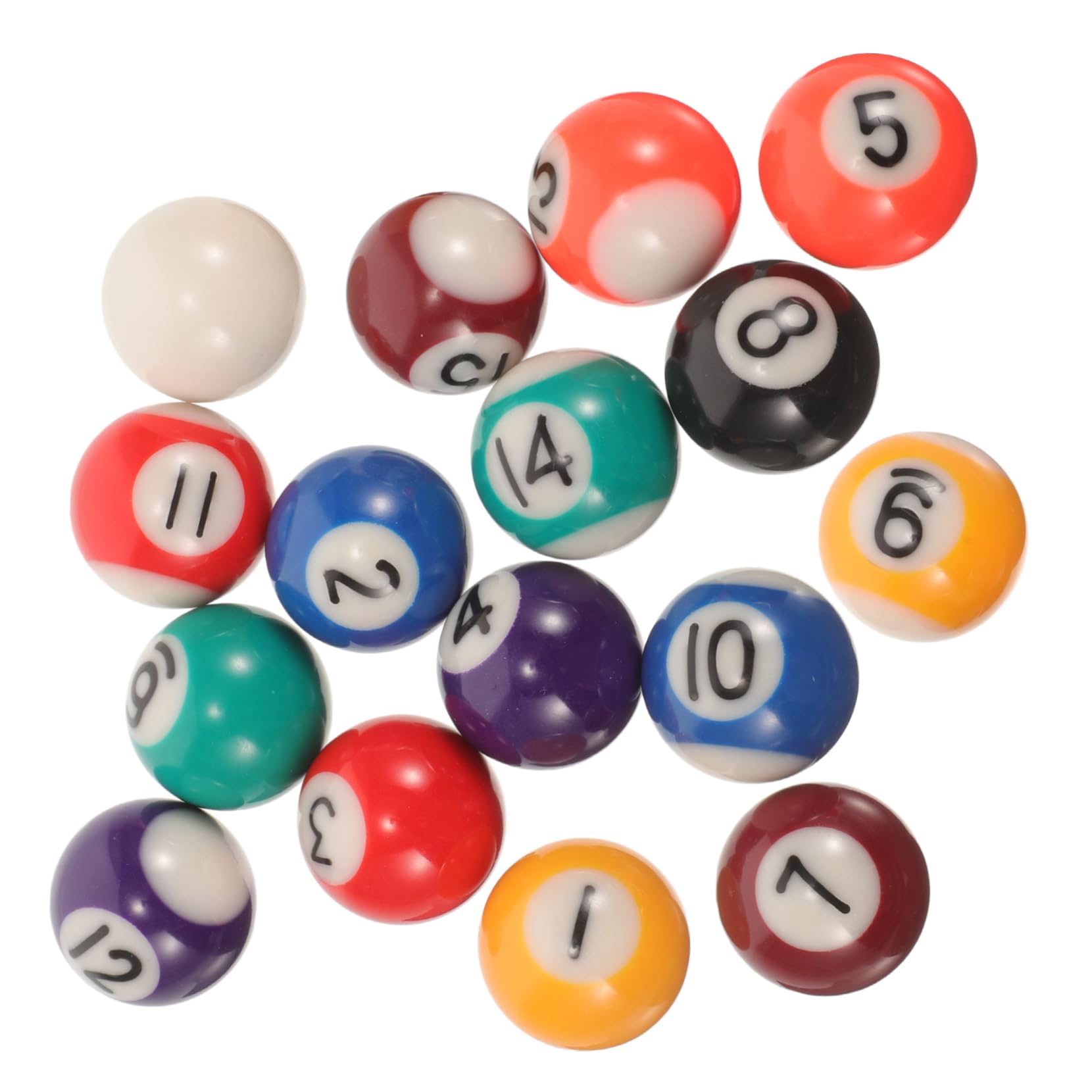 Mipcase 1Set Miniature Billiard Balls for Replacement Pool Balls Durable Resin Design for Easy Handling for Family Fun and Skill Development
