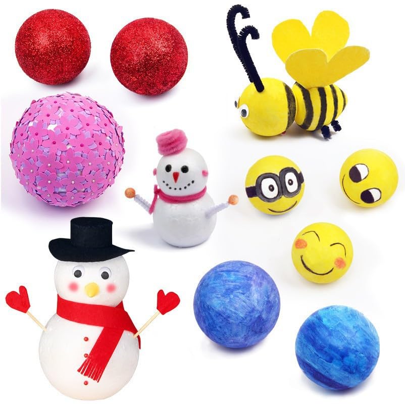 zalati Modelling Ball 6pcs Foam Snowman Sphere for Kids Modeling DIY Art Craft - 4 cm, 6pcs 4cm - Image 3