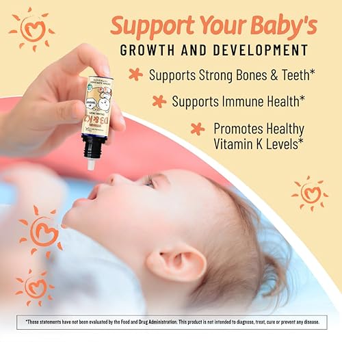 Miniatura 2 de Legendairy Milk Gotas líquidas orgánicas de vitamina D3 K2 para bebés, 400 UI de gotas de vitamina D para bebés  Vitamina D para recién nacidos,