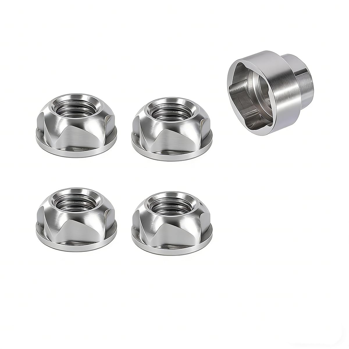 3/8-16 304 Stainless Steel Anti-Theft Locking Nuts 16TPI Security Hardware Kit for Mountain Bike Awning Car Accessories for Styling Light Bar Safety,(4 Lock+ 1 Key)