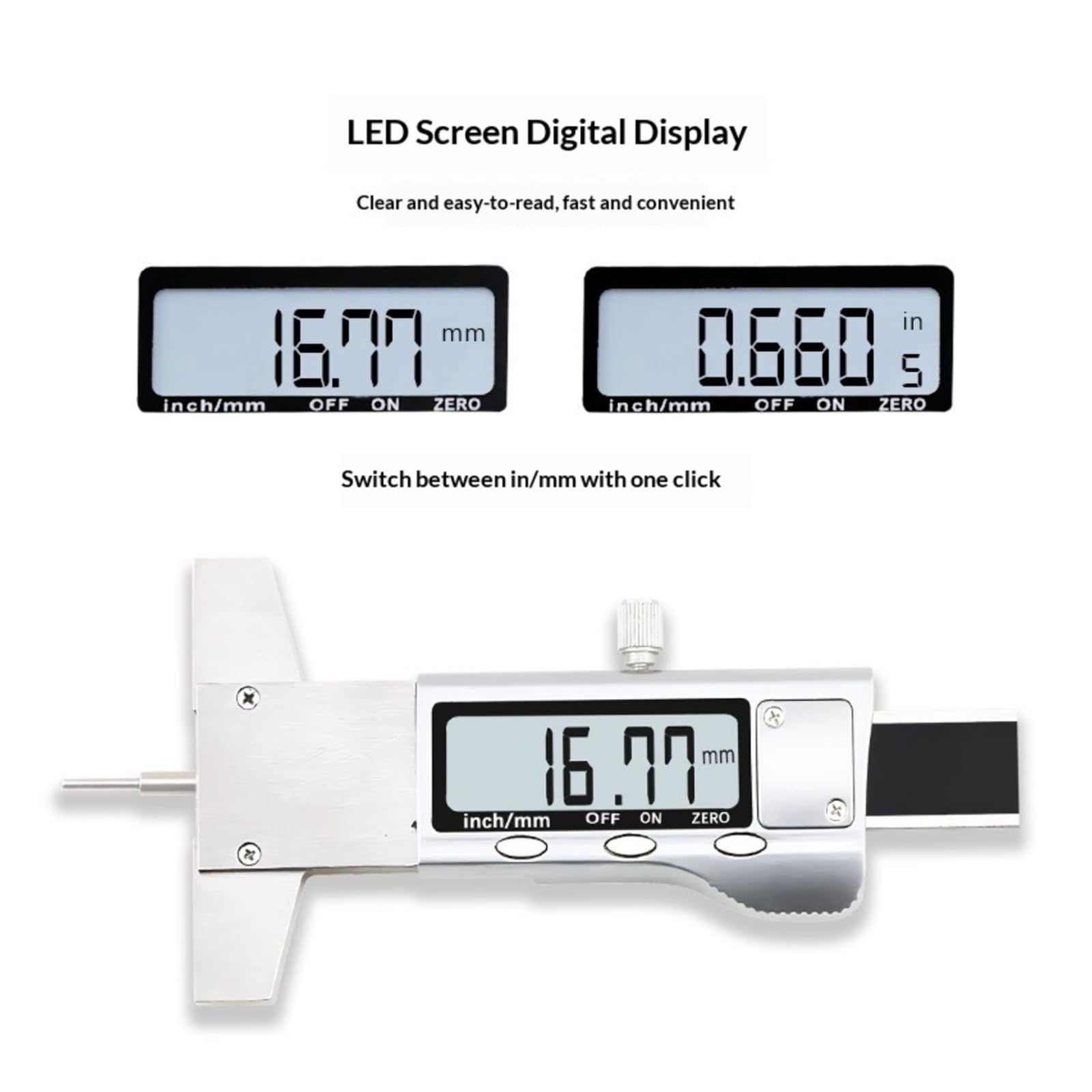 Medidor digital de profundidad de la banda de rodadura de neumáticos 2 uds 0.-25,4mm medidor Digital de profundidad banda rodadura LCD calibre acero inoxidable para coches, camiones