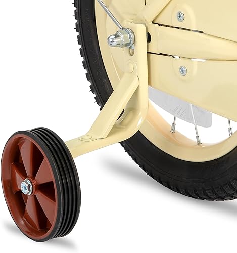 Miniatura 6 de JOYSTAR Bicicleta de 12 pulgadas para niñas de 3 a 4 años de edad, bicicleta para niños con ruedas de entrenamiento y cesta, bicicleta retro para