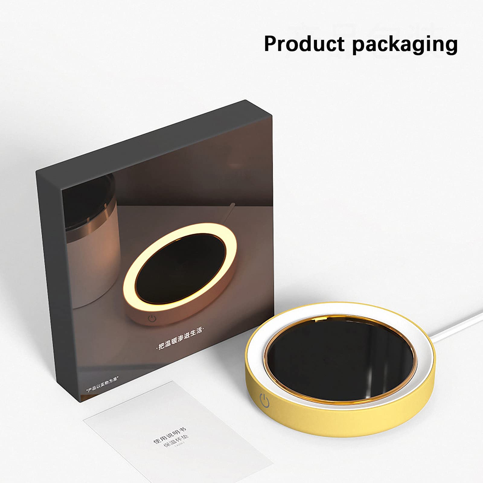Posavasos eléctrico de café con luz Nocturna, Placa calefactora de Calentamiento rápido en Invierno, Calentador de Taza de Leche/té/Agua de Oficina, Regalo para cumpleaños