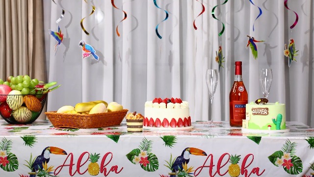 Decorazioni Festa Hawaiana - Uccelli Tropicali E Foglie Di Palma - Foto 11