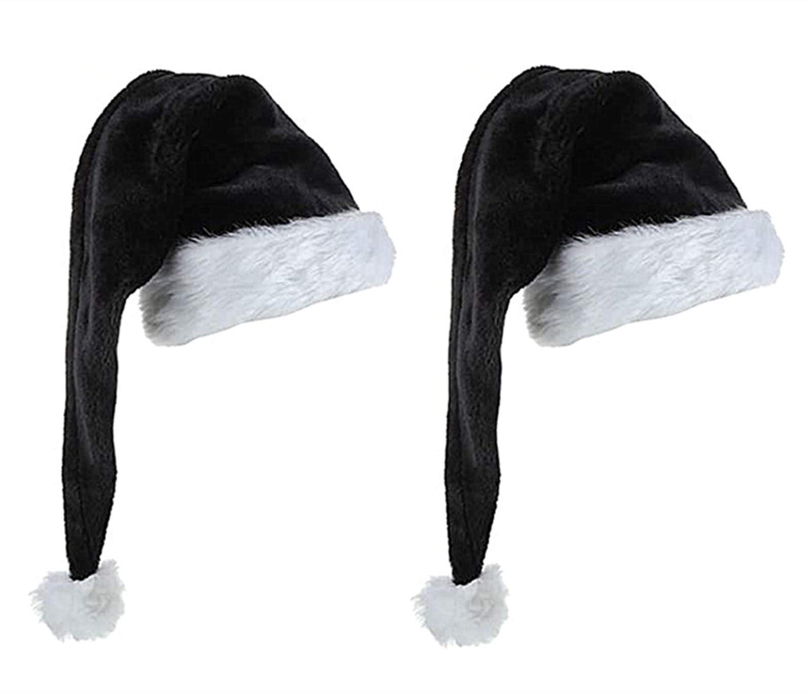 ALIMITOPIA 75 cm Christmas Santa Hat Deluxe Plush Long-tail Christmas Santa Claus Xmas Cap Hat(2pcs,One Size Fits All)