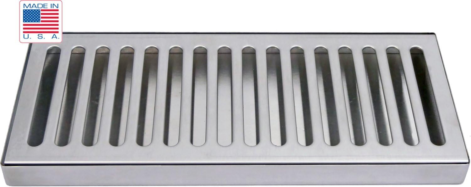 12" X 5" SS Draft Beer Drip Tray, Kegerator, Countertop