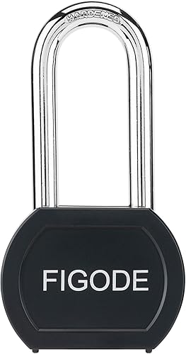 Miniatura 5 de Candado de acero sólido cubierto negro con llave, cerradura resistente de alta seguridad, 2-34 pulgadas de ancho, grillete de acero endurecido de