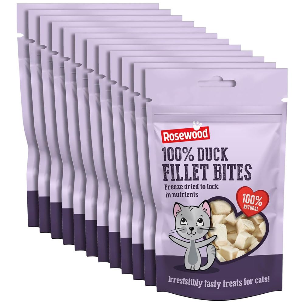 Rosewood Freeze Dried Cat Treats Duck Flavour (12 x 15g packs)