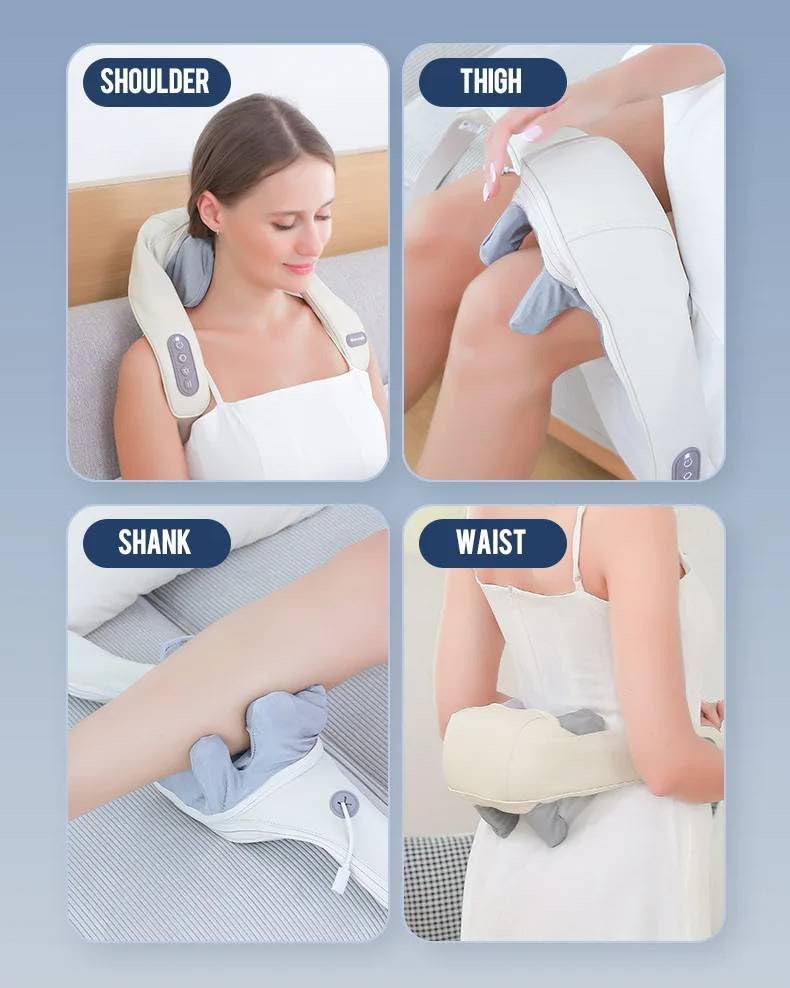 NEVENUE - Shiatsu Relax Massager | Electric Full-Body Deep Tissue Massage Machine for Neck, Shoulder, Back, Arms, Legs & Muscle Pain Relief | Portable & Rechargeable NEVENUE - Shiatsu Relax Massager | Electric Full-Body Deep Tissue Massage Machine for Neck, Shoulder, Back, Arms, Legs & Muscle Pain Relief | Portable & Rechargeable