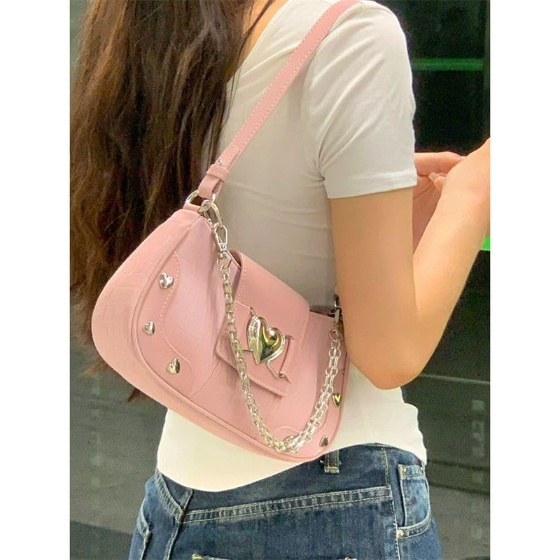 UNMULFC Kawaii Shoulder Bag Pink Y2k Aesthetic Shoulder Bag Cute backpack Small Lightweight Waterproof Purse