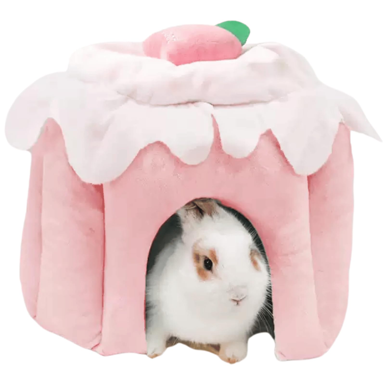 Copfeu Rabbit Hideout Dwarf Rabbit Bed Cute Cake Shape Guinea Pig Hideout Cage Accessories for Hamster Hedgehog Gerbil Ferret Sugar Glider Rat