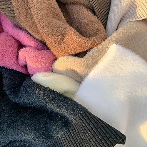 QISNG Winter Fleece Thick Knitted Bottoming Shirt, 2023 New Casual Thick Turtleneck Sweater Soft Thermal, M