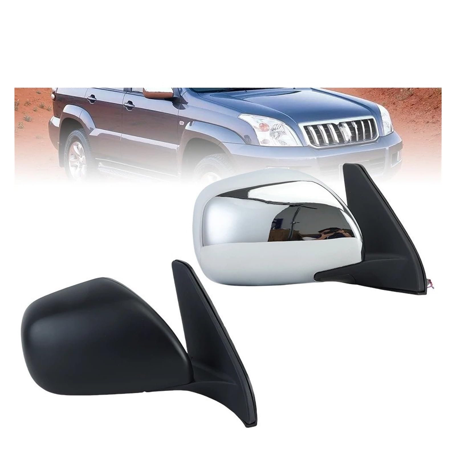 Espejo Retrovisor Lateral 5 Pines, Accesorios Para Toyota Para Land Para Cruiser Y Prado 120 (2003-2009) Espejo retrovisor derecho