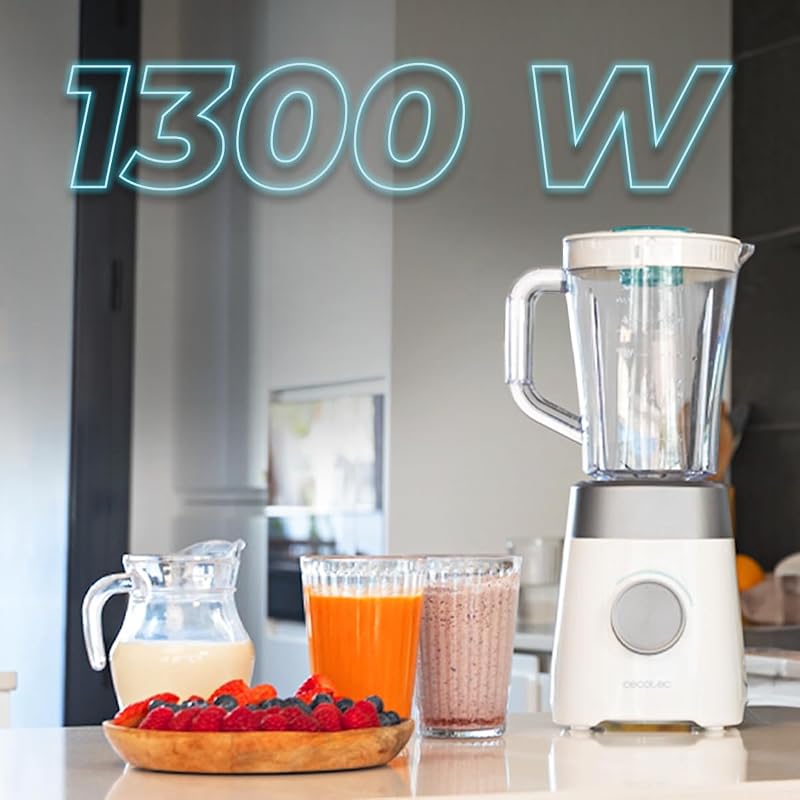 Cecotec 1300W Titanium Turmixgép 1.5L Kancsóval, 20000 RPM, 4 Penge