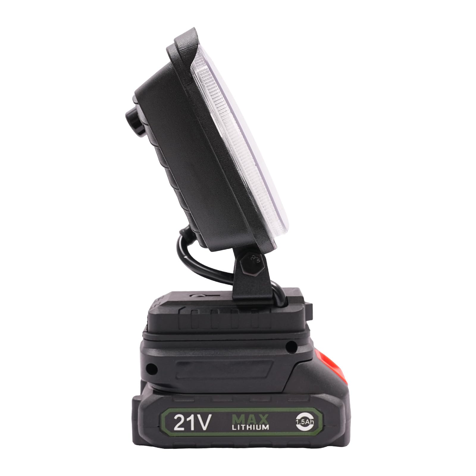 Lámpara LED de trabajo con batería, 48 W, 800 lm, foco LED portátil, foco de construcción, inalámbrico, USB, recargable, batería externa para emergencia, mantenimiento, camping, jardín